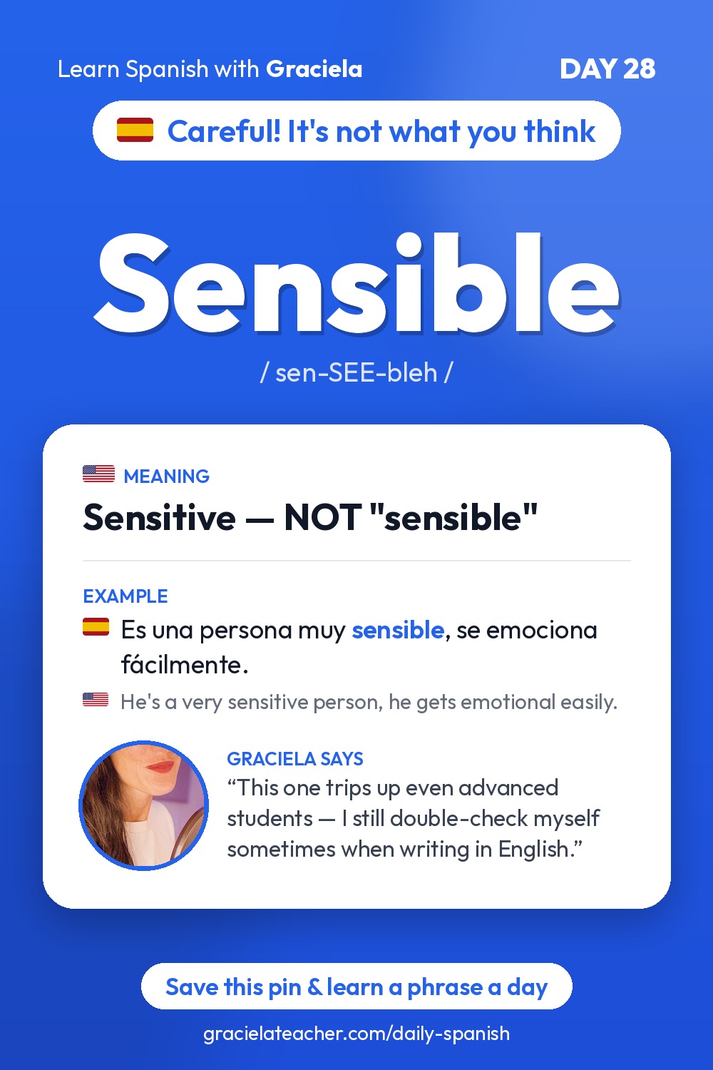 Sensible — Sensitive — NOT "sensible"