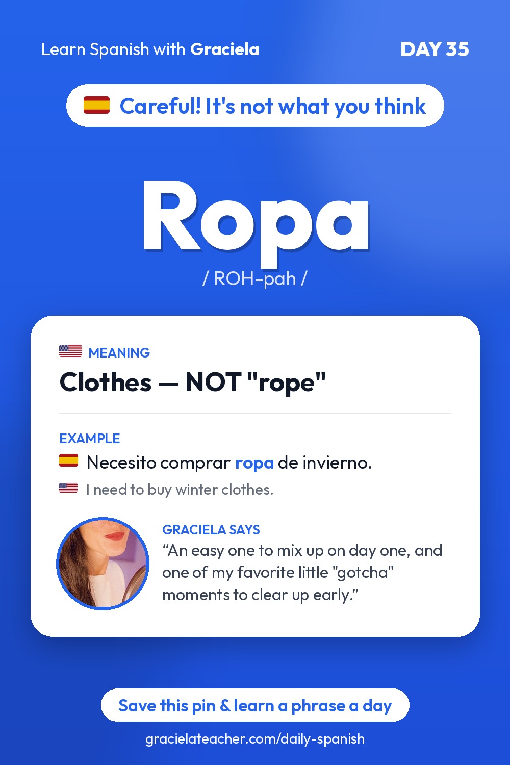Ropa — Clothes — NOT "rope"