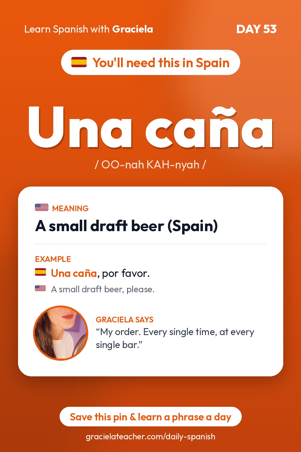 Una caña — A small draft beer (Spain)